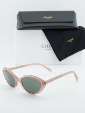 Celine CL40264U 74N Cat Eye Sunglasses - Pink Glitter/Green
